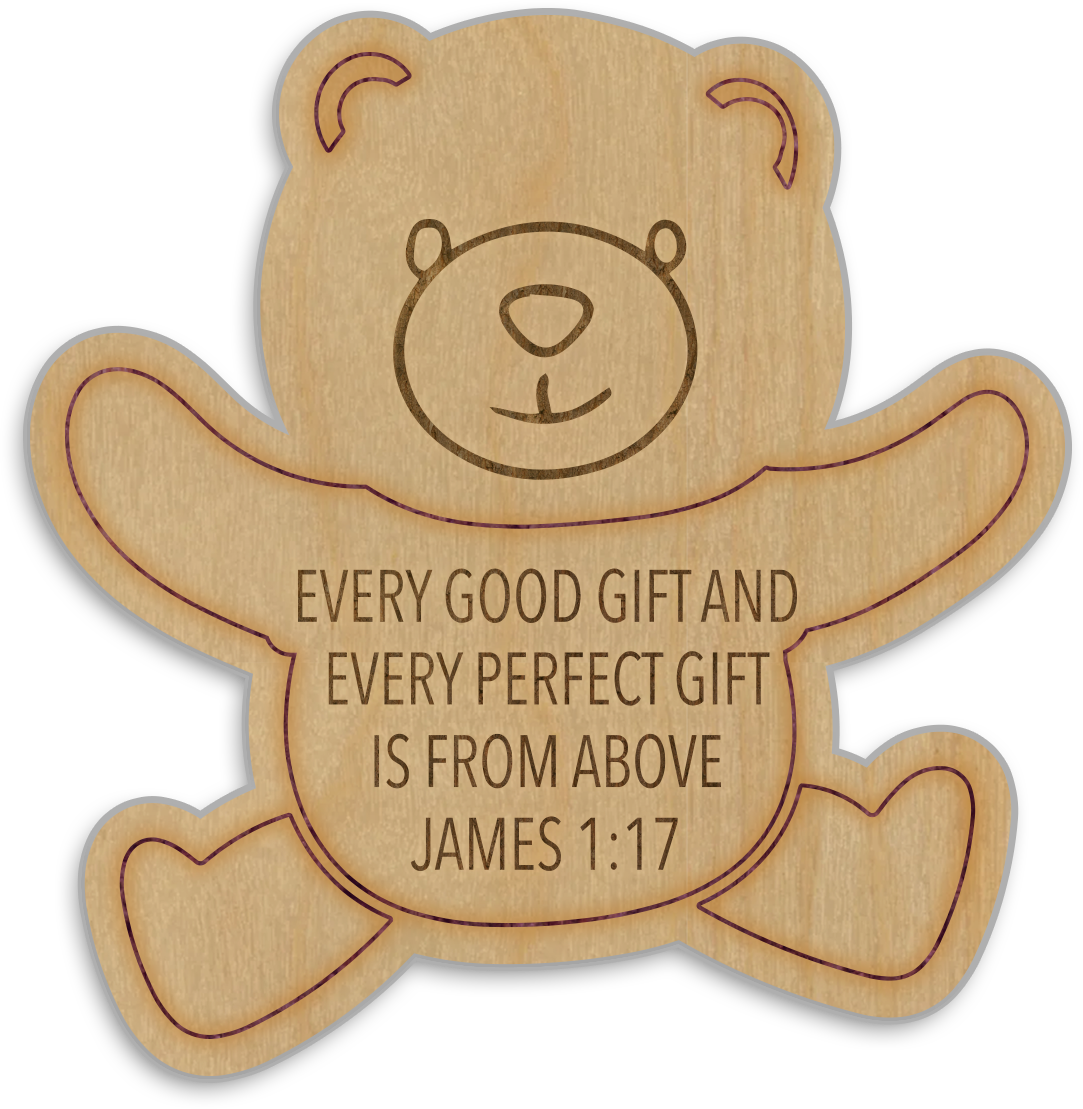 Wooden Bear Shape w/Magnet (Personalized Quote)