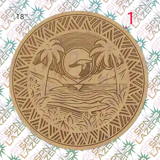 18” Round Custom Engraved Plaque – Natural Birch
