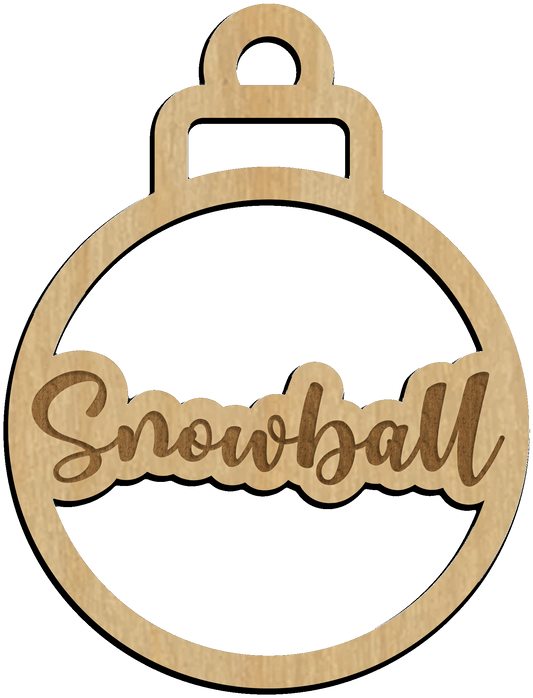 Snowball Wooden Ornament