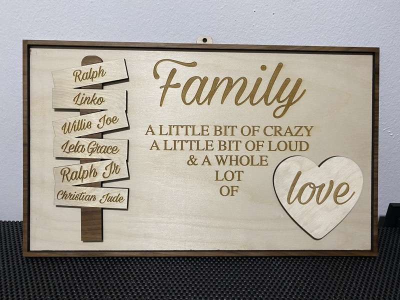 Family tree laser cut decor by SPN Lazer